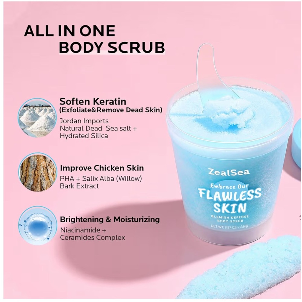 Sara*!New! ZealSea Body Scrub & Body Butter Set: Dead Sea Salt Exfoliating - Picture 4 of 9